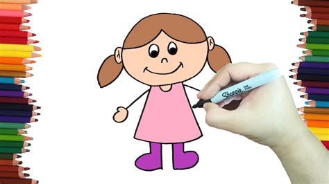 cómo dibujar una niña|como pintar una niña.